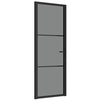 vidaXL Sisäovi 76x201,5 cm musta ESG-lasi ja alumiini