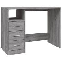 vidaXL szürke sonoma színű szerelt fa íróasztal 102x50x76 cm