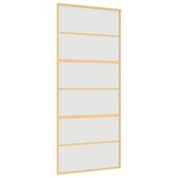 vidaXL Sliding Door Gold 90x205 cm Frosted ESG Glass and Aluminium