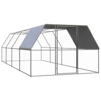 vidaXL Kippenhok 3x8x2 m gegalvaniseerd staal