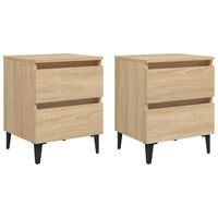 vidaXL Yöpöydät 2 kpl Sonoma-tammi 40x35x50 cm tekninen puu