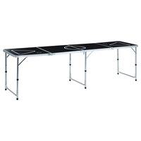 vidaXL Beer Pong spēles galds, saliekams, 240 cm, melns