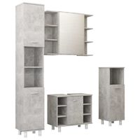 vidaXL 4 pcs conj. móveis casa de banho contraplacado cinzento cimento