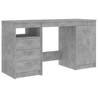 vidaXL betonszürke szerelt fa íróasztal 140 x 50 x 76 cm