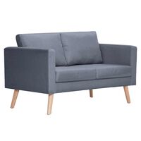 vidaXL Canapé à 2 places Tissu Gris foncé