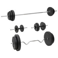 vidaXL svaru stienis un hanteles ar diskiem, 90 kg