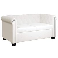 vidaXL Chesterfield 2místná sedačka umělá kůže bílá