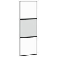 vidaXL fekete edzett üveg és alumínium tolóajtó 76 x 205 cm