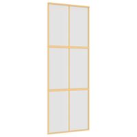 vidaXL Sliding Door Gold 76x205 cm Frosted ESG Glass and Aluminium