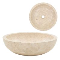 vidaXL valamu 40 x 12 cm, marmor, kreemjas