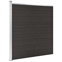 vidaXL Painel de vedação WPC 175x186 cm preto, Preto vidaXL Painel de vedação WPC 175x186 cm preto