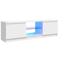 vidaXL Mobile Porta TV con Luci LED Bianco Lucido 120x30x36 cm