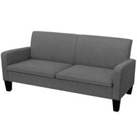 vidaXL Divano a 3 Posti 180x65x76 cm Grigio Scuro