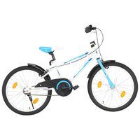 vidaXL bērnu velosipēds, 20 collas, zils ar baltu