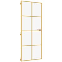 vidaXL Porte intérieure mince doré 83x201,5 cm verre trempé aluminium