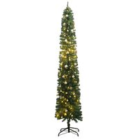 vidaXL Úzký vánoční stromek s 300 LED a koulemi 270 cm