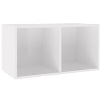 vidaXL Caja para discos vinilo madera contrachapada blanco 71x34x36cm