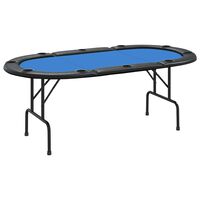 vidaXL Tavolo da Poker Pieghevole 10 Giocatori Blu 207x106x76 cm