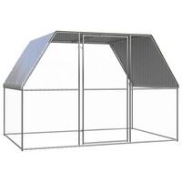 vidaXL Gabbia per Polli da Esterno 3x2x2 m in Acciaio Zincato