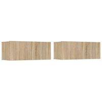vidaXL TV-seinäkaapit 2 kpl Sonoma-tammi 80x30x30 cm tekninen puu