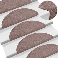 vidaXL Stair Mats Self-adhesive 5 pcs 56x17x3 cm Cream Half Round