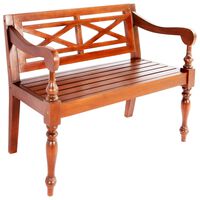 vidaXL Panchina Batavia 98 cm Legno Massello di Mogano Marrone Scuro