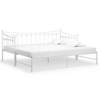vidaXL fehér fém kihúzható kanapéágy-keret 90 x 200 cm