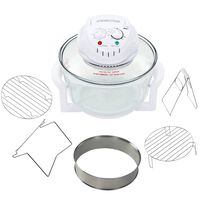 vidaXL Халогенна конвекционна фурна с приставка, 1400 W, 17 л