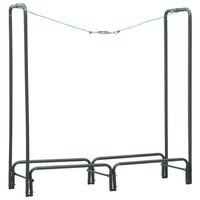vidaXL Suporte para lenha 120x35x120 cm aço antracite