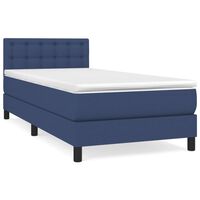 vidaXL Box spring postel s matrací modrá 80x200 cm textil