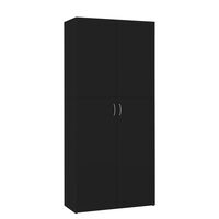 vidaXL Ormarić za cipele crni 80 x 35,5 x 180 cm konstruirano drvo