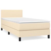 vidaXL Giroletto a Molle con Materasso Crema 80x200 cm inTessuto
