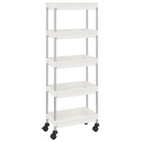 vidaXL Кухненска количка на 5 нива, бяла, 42x29x128 см, желязо и ABS