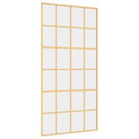 vidaXL Posuvné dveře zlaté 102,5 x 205 cm čiré ESG sklo a hliník