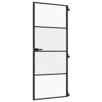 vidaXL Drzwi wewnętrzne, czarne, 83x201,5 cm, szkło i aluminium