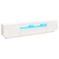 vidaXL Szafka pod TV z oświetleniem LED, biała, 200x35x40 cm