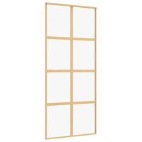 vidaXL Sliding Door Gold 90x205 cm Clear ESG Glass and Aluminium