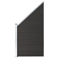 vidaXL Plotový dílec WPC 95 x (105–180) cm černý