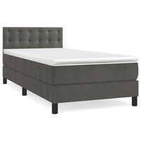 vidaXL Boxspring met matras fluweel donkergrijs 80x200 cm
