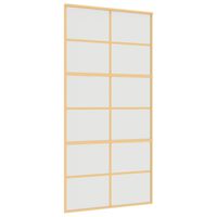 vidaXL Sliding Door Gold 102.5x205 cm Frosted ESG Glass and Aluminium