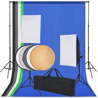 vidaXL Oprema za Foto Studio: 5 Raznobojnih Pozadina i 2 Softboxa