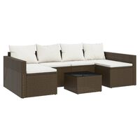 vidaXL 2 pcs conjunto lounge de jardim c/ almofadões vime PE castanho
