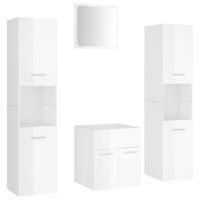 vidaXL Set Mobili da Bagno Bianco Lucido in Truciolato