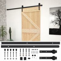 vidaXL tömör fenyőfa tolóajtó fémszerelék szettel 80 x 210 cm
