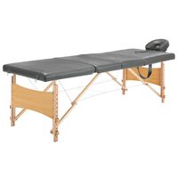 vidaXL Massage Table with 4 Zones Wooden Frame Anthracite 186x68 cm