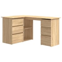 vidaXL sonoma tölgy színű szerelt fa sarok íróasztal 145 x 100 x 76 cm