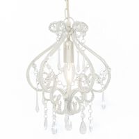 vidaXL Plafonnier avec perles Blanc Rond E14