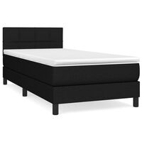 vidaXL Boxspring met matras stof zwart 80x200 cm