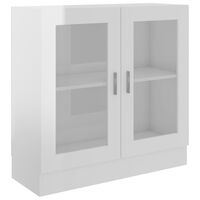 vidaXL Armadietto Vetrina Bianco Lucido 82,5x30,5x80 cm Multistrato