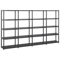 vidaXL 収納棚ラック 5段 ブラック 91.5x45.7x185cm プラスチック製